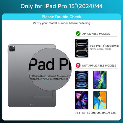 Transparent Case with Keyboard for 2024 iPad Pro 13 inch (M4), iPad Pro 13,7-Color Backlit,Magic Wireless Keyboard, 360°Rotating,Multi-Touch trackpad,Pencil Holder,with Shortcuts,Blue