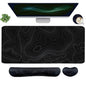 Topographic Mouse Pad Set, Extended Mouse Pad+Keyboard Wrist Rest, Memory Foam Ergonomic Easy Typing, 4Pcs (35.4×15.7 in) Desk Pad Set for Home Office Study Game-Topographic Contour