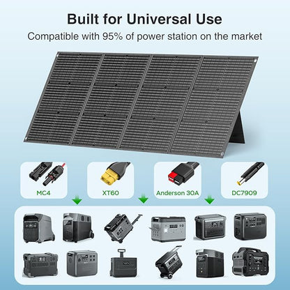 MARBERO 200W Portable Solar Panel for Power Station & DC Devices 200 Watt Foldable Solar Charger >23% High Efficiency IP68 Waterproof Compatible with Solar Generator for Camping RV Outdoor Cloudy