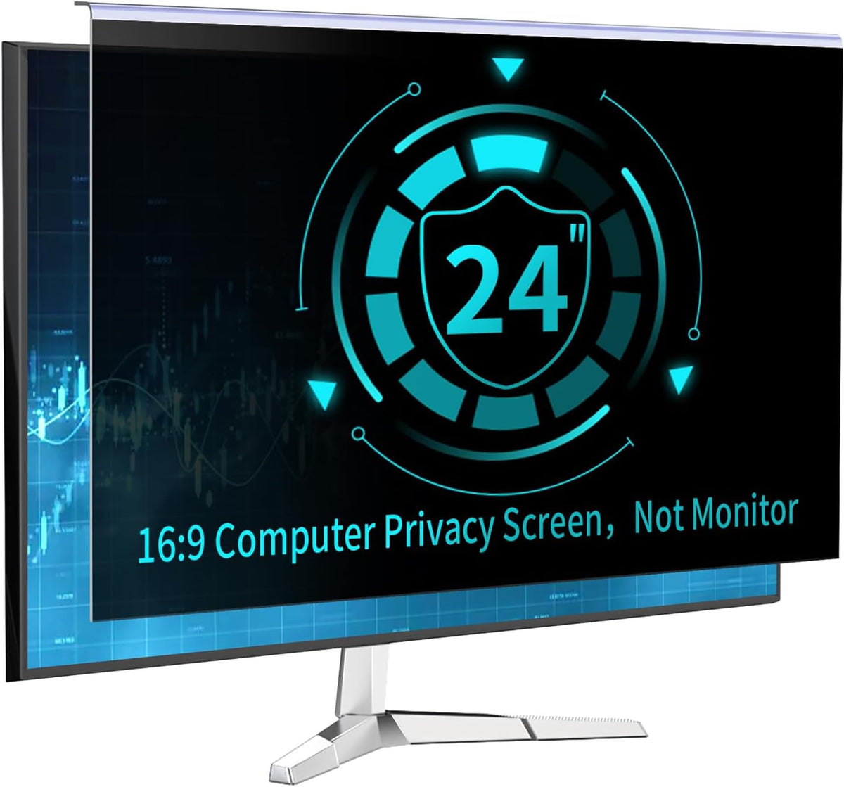 DEJIMAX 27 Inch Computer Privacy Screen for 16:9 Computer Monitor, Anti-Blue Light Monitor Privacy Screen Filter, Anti-UV Computer Shield, Hanging Type