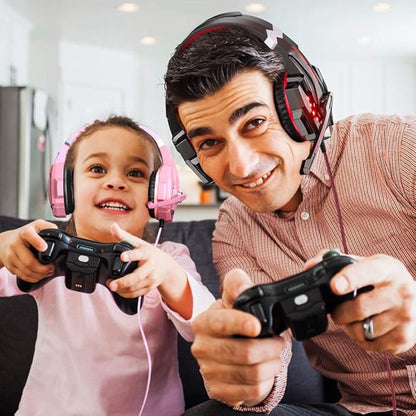 BENGOO Stereo Pro Gaming Headset for PS4, PC, Xbox One Controller, Noise Cancelling Over Ear Headphones with Mic, LED Light, Bass Surround, Soft Memory Earmuffs for Laptop Mac Wii Accessory Kits