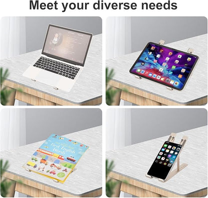 weourwe Ergonomic and Foldable Laptop Stand for Desk, Adjustable Riser, Fits All Laptops and Notebooks up to 17,Ultra-Thin,Ventilated Cooling,ABS+Silicone,Starlight.