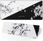 Japanese Life Death Keyboard Mat, Black White Japanese Anime Gaming Mouse Pad for Desk with Anti-Slip Rubber Base and Stitched Edges, Japanese Sakura Pagoda Sun Mouse Pad
