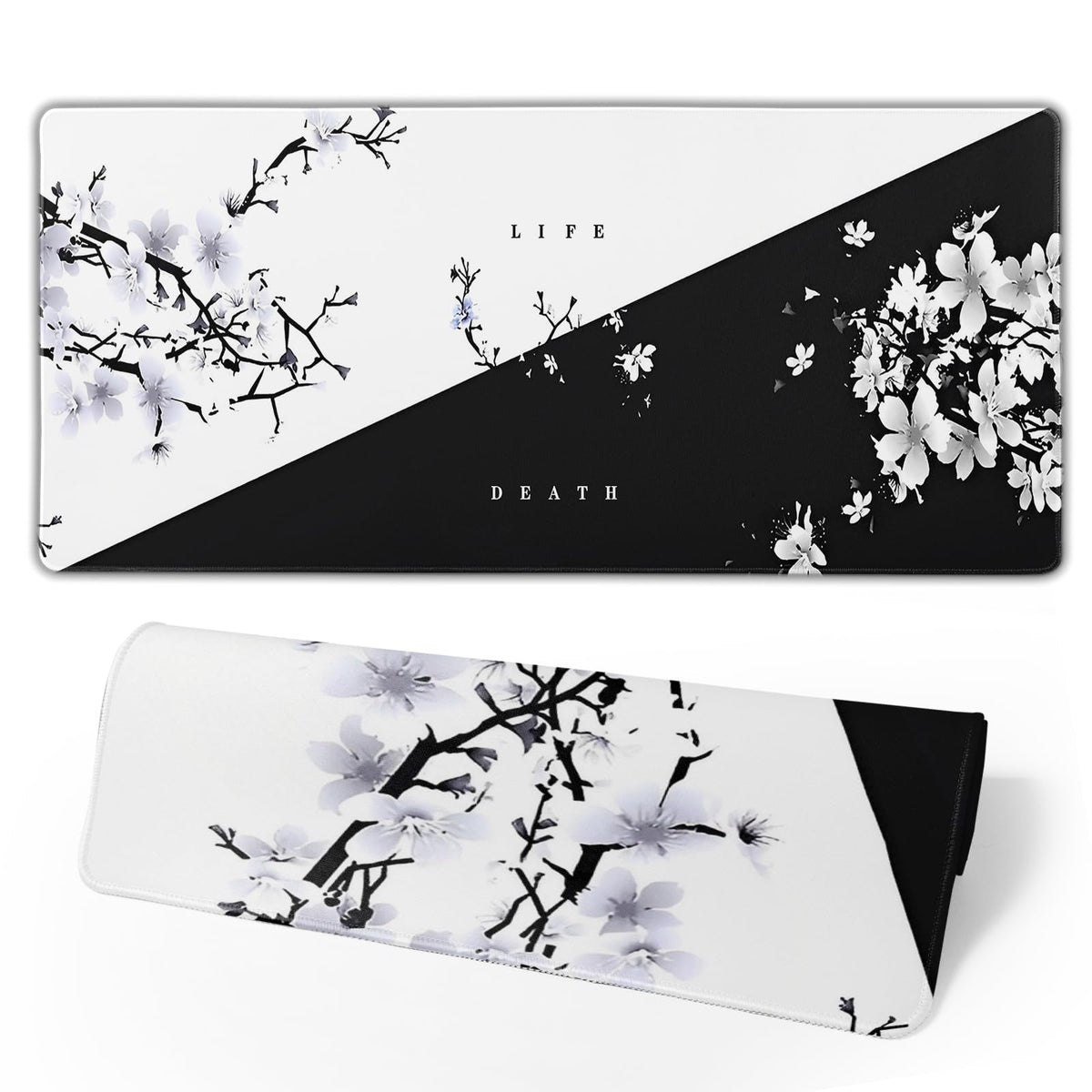 Darkness Red Moon Desk Mat Japanese Mouse Pad, Large Japanese Desk Mat, XL Anime Gaming Keyboard Mat, Non-Slip Rubber Base, Big Extended Desk Protector for Home Office, 31.5”x11.8”