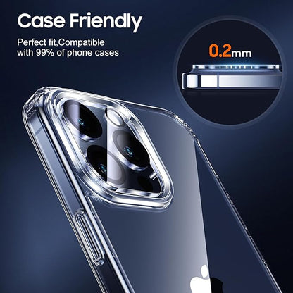 UniqueMe Compatible for 3 Pack iPhone 15 Pro/iPhone 15 Pro Max Camera Lens Protector, [Drop Protection] [Case Friendly] 9H Tempered Glass Camera Cover Screen [New Version]