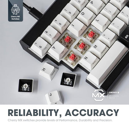 MD600 V3 RGB ORCA TKL Ergonomic Mechanical Keyboard, Cherry MX, Split Layout, PBT DoubleShot Keycap, Windows OS Compatible (Red)