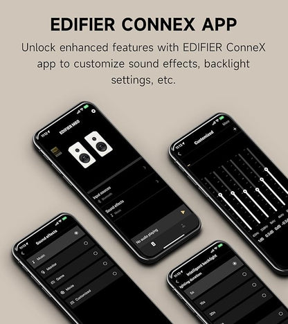 Edifier M60 Multimedia Speaker Bluetooth 5.3, 66W RMS, Hi-Res Audio & Hi-Res Wireless Audio, LDAC,3" Mid Bass & 1" Tweeter, USB-C & Aux Inputs, Compact Desktop Speaker – Classic Oak