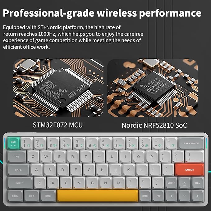 nuphy Air60 V2 Portable Wireless Keyboard 60% Low Profile Mechanical Keyboard Support QMK/VIA Compatible with Windows/mac OS/Linux Supports Bluetooth 5.1/2.4GHz/USB-C White-Gateron Wisteria Switch