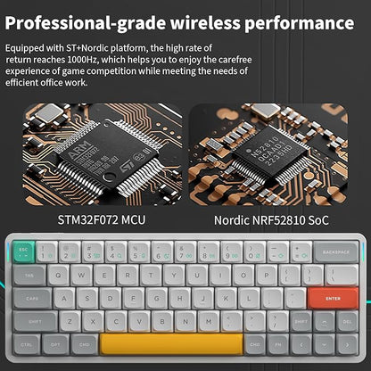 NuPhy Air60 V2 Portable Wireless Keyboard 60% Low Profile Mechanical Keyboard Support QMK/VIA Compatible with windows/mac OS/Linux Supports Bluetooth 5.1/2.4GHz/wired (USB-C) White-Gateron Moss Switch