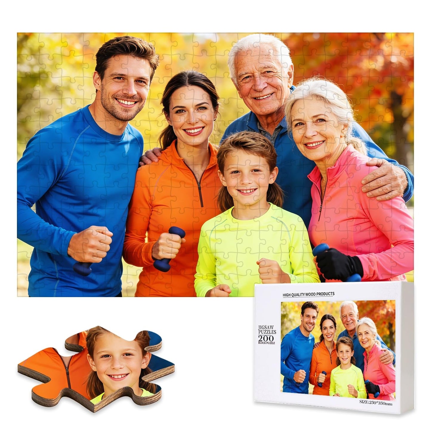 Custom Photos Puzzle, Personalized Jigsaw Puzzle for Adults 200Pcs