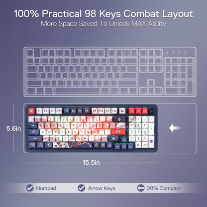 Redragon K686 PRO Wireless RGB Gasket Gaming Keyboard, Dye-Sub Anime Keycap