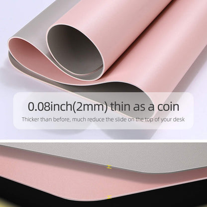 YSAGi Multifunctional Office Desk Pad, Ultra Thin Waterproof PU Leather Desk Mat, Dual Use Desk Writing Mat for Office/Home (35.4" x 17", Pink)