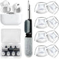4 Pair Compatible with AirPods Pro 2nd/1st Generation Replacement Ear Tips,with Noise Reduction Hole & Built-in dust Guard Screen,for USB-C Charging Case with Cleaner kit -(4 Sizes XS/S/M/L)