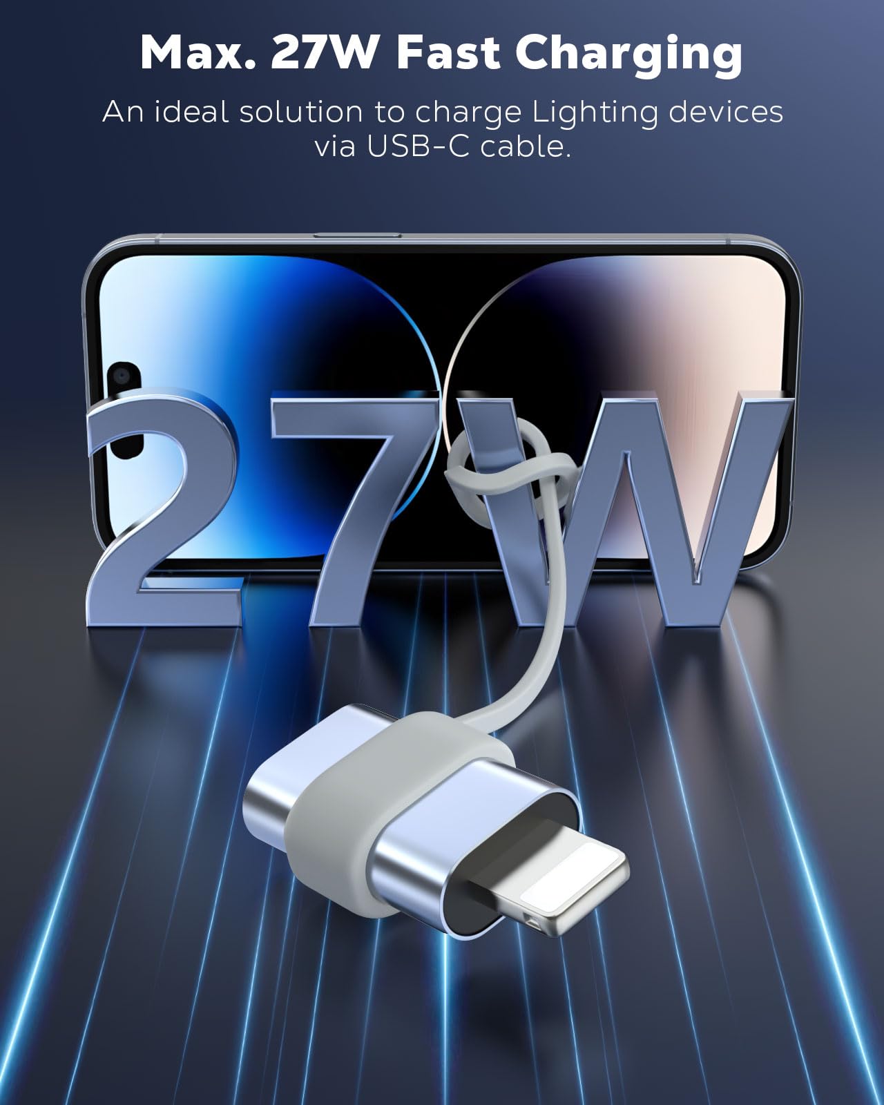 MoKo USB C to Lightning Adapter for iPhone 14/13/12, 2 Pack