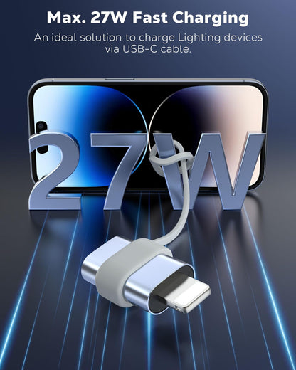 MoKo USB C to Lightning Adapter for iPhone 14/13/12, 2 Pack