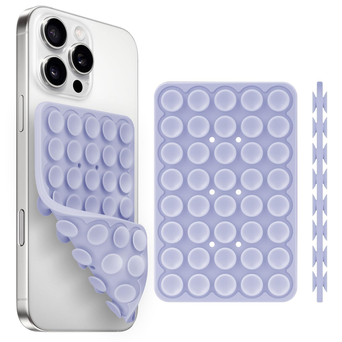 Yojaro Silicone Suction Cup Phone Case Mount Double Sided, Phone Accessories Hands-Free Strong Grip Holder for Selfies and Videos, Silicon Phone Stand for iPhone and Android Purple