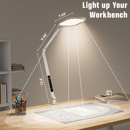LitONES LED Desk Lamp for Home Office with Clamp, White