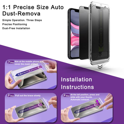 CHRYSHA 2-Pack Matte Privacy Screen Protector for iPhone 11 and iPhon XR 6.1-Inch, Auto Dust Removal, No Bubbles,Anti-Spy Tempered Glass Film, Easy Installation
