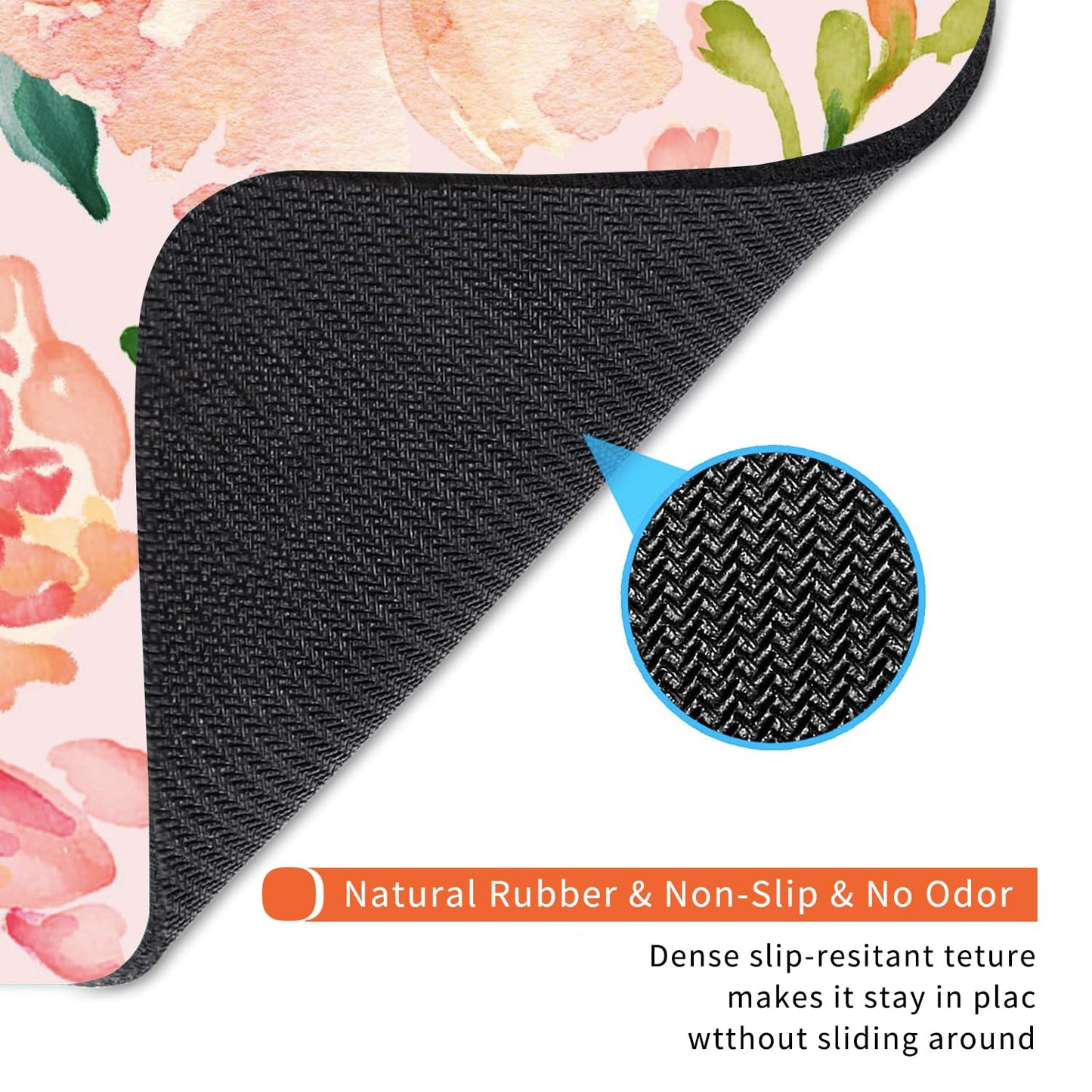 Armanza Square Mouse Pad Pink Watercolor Flower, Personalized Premium-Textured Custom Mouse Mat Design, Washable Mousepad Cloth, Non-Slip Rubber Base Computer Mouse Pads for Wireless Mouse