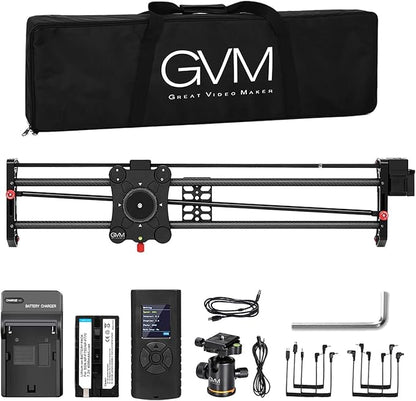 GVM Great Video Maker Camera Motorized Slider,48"/120CM,Automatic Round Trip,Time Lapse,Panoramic Shooting,Video Capture,Slider Smooth and Stable,with Battery