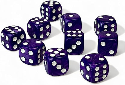Luck Lab 10 Piece D6 Dice Pack - Acrylic Dice for RPG MTG DND Dice Table Games and Board Games (Purple Pearl)