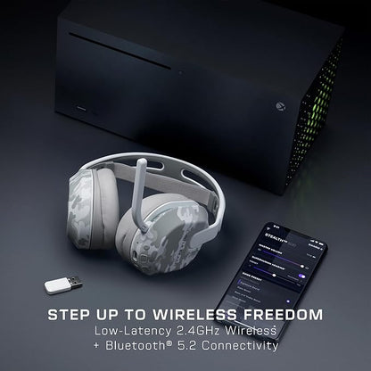 Turtle Beach Stealth 500 Wireless Gaming Headset Licensed for Xbox Series X|S, Compatible with Xbox One, Bluetooth, PC, Mobile, 40 Hr Battery, Memory Foam Cushions, Flip-to-Mute Mic – Arctic Camo