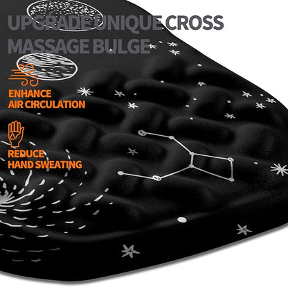 Ergonomic Slope Mouse Pad Wrist Support, Wrist Rest Mousepad for Carpal Tunnel Pain Relief with Massage Bulge and Slow Rebound Memory Foam (12x8 inch, Galactic System)