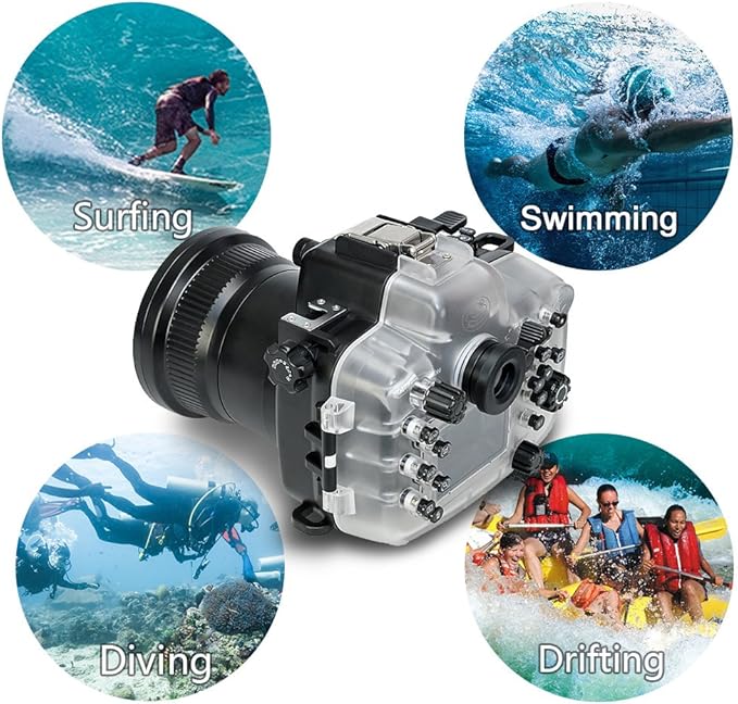 Sea frogs Camera Housing Compatible with Canon EOS 5D Mark III/IV with EF16-35mm f/2.8LII USM Lens,Waterproof IPX8, 40m/130ft Depth Protection EOS 5D Mark 4 Underwater Camera Case, Ideal for Diving