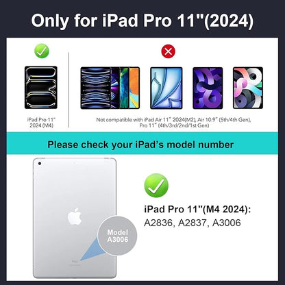 iPad Pro 11 inch Case with Keyboard (M4 2024),Flex Magnetic Detachable Magic Keyboard,Multi-Touch Trackpad,7-Color Backlit,Landscape/Portrait,160° Adjustable Stand for iPad Pro 11 (5th Gen) (Black)