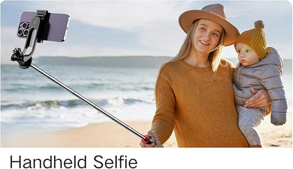 C13 52" Selfie Stick Tripod for iPhone Android, Portable Phone Stand with Wireless Remote, Extendable Travel Stand for Vlogging, Video Recording, Live Streaming，Group Photos