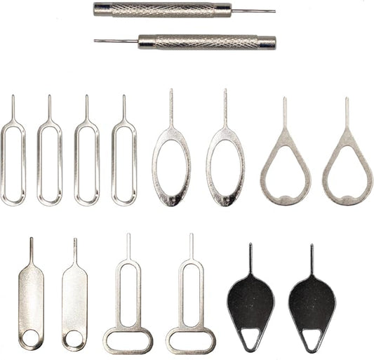 MMOBIEL 16 x Universal SIM Card Removal Tool SIM Ejector Pin Compatible with All Smartphones - iPhone, Samsung, Xiaomi, Oppo, Huawei, OnePlus, etc.