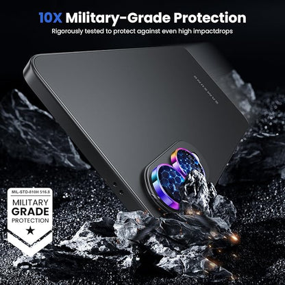 WSKEN for Samsung Galaxy S25 Edge Camera Lens Protector - Edge Thin Case Friendly, 9H Shatterproof Tempered Glass with Aluminum Metal Circle Camera Screen Protector Cover Accessories, Colorful