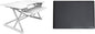 Rocelco 40" Large Height Adjustable Standing Desk Converter with Anti Fatigue Mat BUNDLE - Quick Sit Stand Up Computer Workstation Riser - Retractable Keyboard Tray - White (R DADRW-40-MAFM)