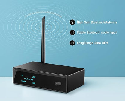 B3 Professional XLR Bluetooth v5.1 Music Receiver, LDAC & aptX HD Streamer, Built-in ESS DAC, Analog RCA, Digital Optical and COAXIAL Outputs, for Audio Mixer, DJ Speakers & PA System