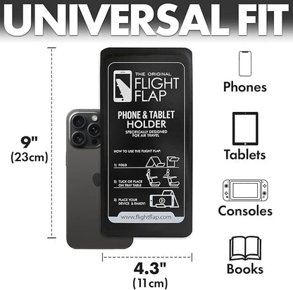 Airplane Phone Holder, Flexible Cell Phone Holder, Folding Cellphone Stand for Desk, Bed, Office, Treadmill - Airplane Accessories Long Flight Travel - Plane Essentials (Original Black)