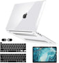 Crystal Clear Case for MacBook Pro 13 inch M2 M1 A2338 A2289 A2251 A2159 A1989 A1706 2023-2016 Release with Touch ID, 6 in 1 Plastic Hard Shell&Keyboard Cover&Screen Protector&Webcam Cover,Transparent