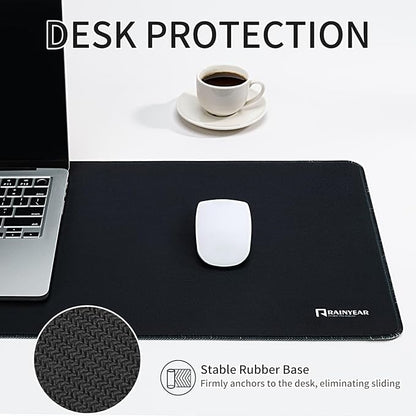 RAINYEAR Large Gaming Mouse Pad(35.4 x 15.7 Inch), Computer Mousepad with Anti-Slip Rubber Base, Smooth Large Keyboard Mouse Pad Mat for Gamer, Office, Home, Black