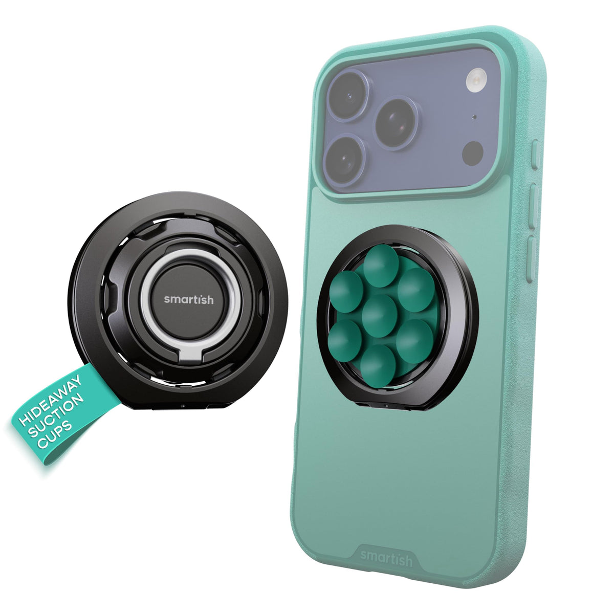 Smartish MagSafe Suction Mount, WallFlower, Phone Grip Ring Holder, Black