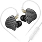 KZ x HBB PR2 in Ear Monitor Headphones 13.2mm Planar Magnetic Driver in-Ear Wired Earphones HiFi Earbuds IEMs with Detachable 2pins Cable for Musicians Audiophiles DJ Stage(Black,with Mic)