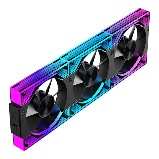 Jungle Leopard Interstellar V3 120mm PC Case Fan Infinity Mirror Module Daisy-Chain 120mm RGB PWM Fan Triple Pack Suitable for Computer Case & 360mm AIO Cooler(Black-3Pack