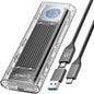 ORICO 40Gbps M.2 NVMe SSD Enclosure with Built-in Cooling Fan, Tool-Free External Hard Drive Enclosure, Support 2230 2242 2260 2280(M Key), Compatible with Thunderbolt 3/4 USB4/3.2/3.1/3.0/2.0-TCM2U4