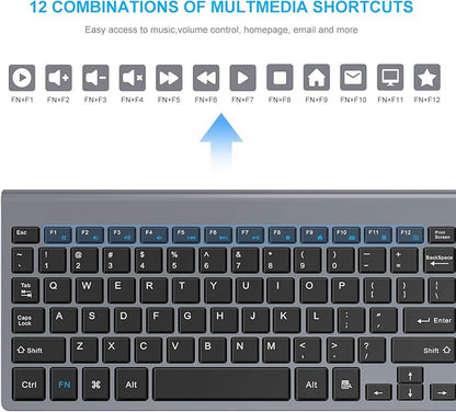 LeadsaiL Wireless Keyboard and Mouse Combo, Wireless USB Mouse and Computer Keyboard Set, Compact and Silent for Windows Laptop, Desktop, PC