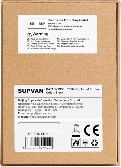 SUPVAN T50M Pro Bluetooth Label Maker Machine with 3 Tapes, Wide Waterproof Label, Versatile App with 40 Fonts and 650+ Icons, Inkless Labeler for Home, Kitchen, School, Office Organization, Black