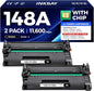 148A Toner Cartridge Black 2-Pack Compatible for HP 148A 148X W1480X W1480A for HP Laserjet Pro 4001dw 4001dn 4001n MFP 4101fdw 4101fdn 4101dw Printer