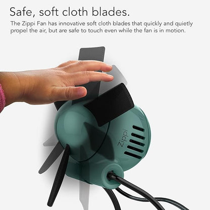 Vornado Zippi Small Personal Fan, Foldable Cooling for Desk, 2 Speed Settings, Soft Nylon Blades, Directable Airflow, Compact Design, Perfect Fan for Office and Bedroom, Multiple Color Options, Green