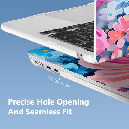 Mektron Case for 2026 MacBook Air 15 INCH M5 A3448 Compatible with M4 A3241 /M3 A3114 /M2 A2941 Printed Plastic Hard Shell Cover with 15.3" Liquid Retina Display Touch ID- Hand-Painted Flowers