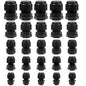 Kyuionty 12 Pcs 1/2" NPT Nylon Cable Glands, Black Cable Cord Connector