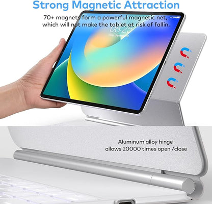 Keyboard Case for iPad Air 13 (M3 2025 / M2 2024) and iPad Pro 12.9 inch 6th / 5th / 4th / 3rd Generation – Magic-Style Magnetic Keyboard Case with Multi-Touch Trackpad – Floating Cantilever Stand