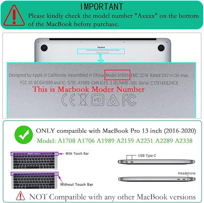 LanBaiLan Compatible for MacBook Pro 13 inch with Touch Bar 2022 2020 2019 2018 2017 2016 Release M1 M2 A2338 A2289 A2251 A2159 A1989 A1706 A1708, Laptop Hardshell Case and Keyboard Cover, Art Scenery