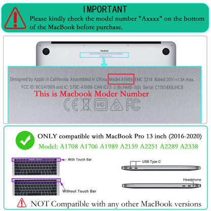LanBaiLan Compatible for MacBook Pro 13 inch with Touch Bar M2 2026 2025 2024 2023 2022-2016 A2338 M1 A2251 A2289 A2159 A1989 A1708 A1706, Laptop Hardshell Case and Keyboard Cover, Graffiti